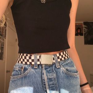 brandy melville black & white checkered belt.